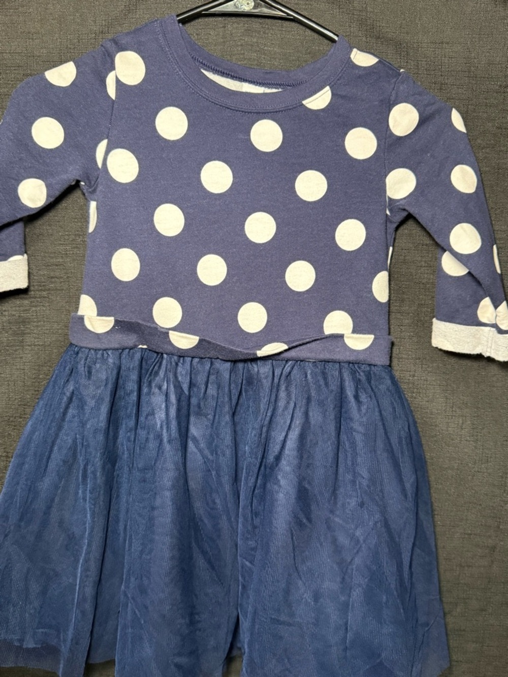 Old Navy Navy and White Polka Dot Tulle Dress